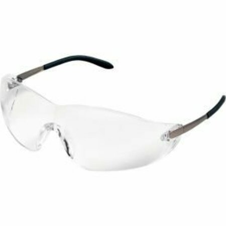 ORS NASCO MCR Safety, Blackjack Wraparound Safety Glasses, Chrome Plastic Frame, Clear Lens S2110